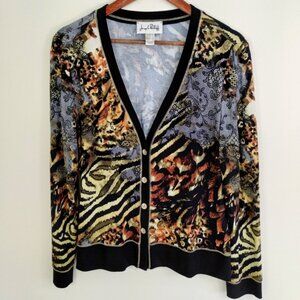 Joseph Ribkoff Patterned Cardigan 14 Abstract Print Jacket Stretch Office